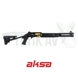 Aksa Crossfire Extreme Wi 12 Kalibre siyah yarı otomatik av tüfeği, taktik plastik kundaklı.