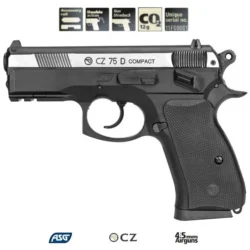 ASG CZ 75 D Compact Dual Tone 4.5mm havalı tabanca, taktik outdoor atış antrenmanları için.
