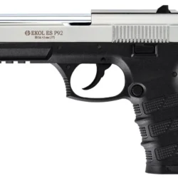 Ekol ES P92 parlak beyaz 4.5mm havalı tabanca, 150 m/sn çıkış hızlı taktik CO2 silah.