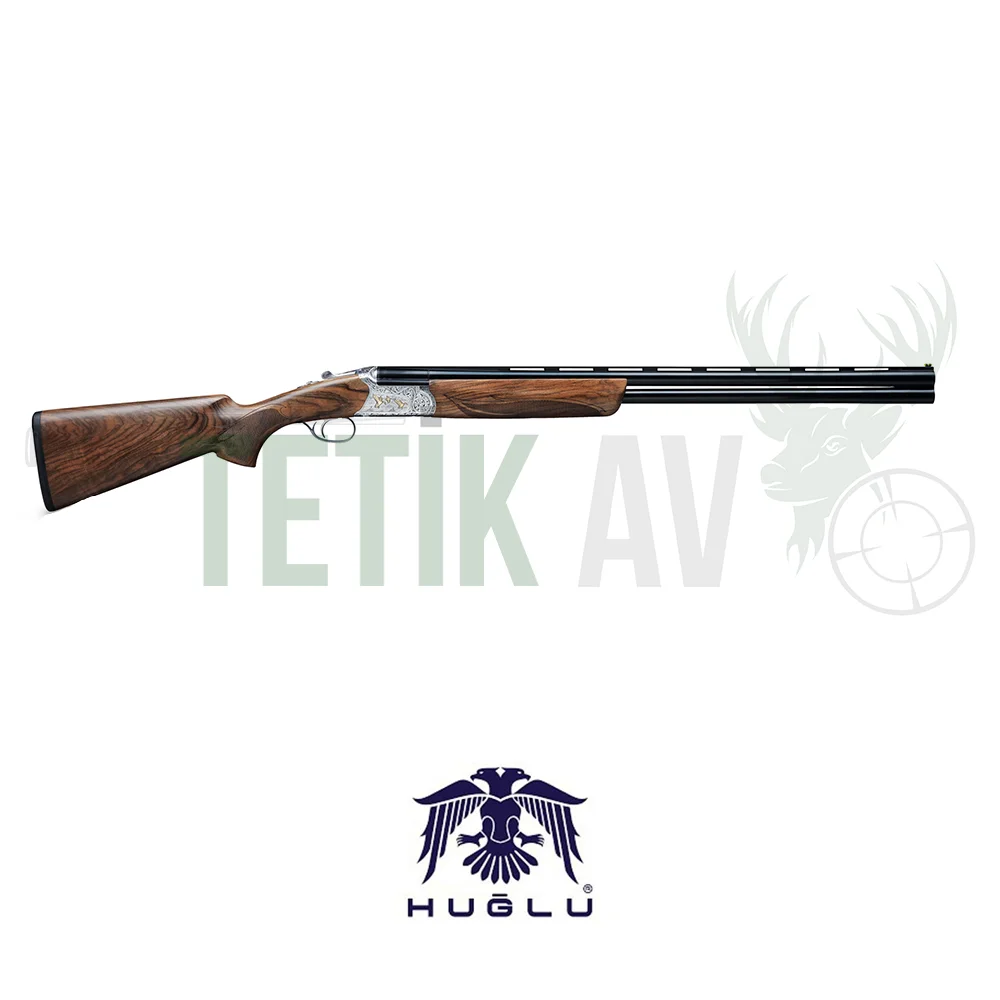 Huğlu Ventus Sgr 9 el oyması gravürlü 12 kalibre süperpoze av tüfeği.