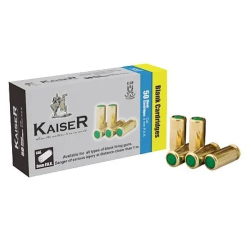Kaiser 9 mm Gold kurusıkı tabanca ses mermisi 50'li paket yüksek desibel