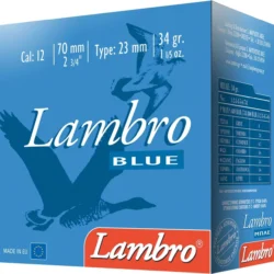 Lambro Blue 34 gram 12 kalibre yüksek performanslı ağır yük av fişeği.