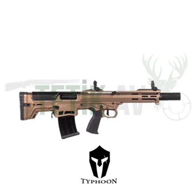 Typhoon Sierra 12 Bullpup bronz renkli 12 kalibre taktik yarı otomatik şarjörlü av tüfeği.