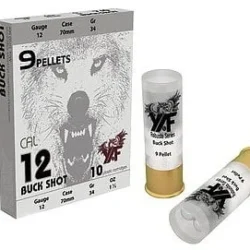 Yaf 12 kalibre 11/0 9 pellet buckshot av ve savunma fişeği mühimmatı.
