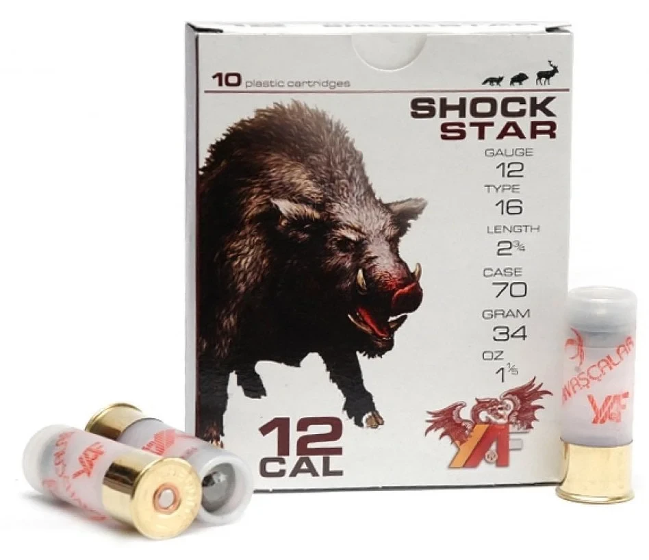 Yaf Shock Star 12 Kalibre Slug Yaf Shock Star 12 Kalibre 34 gram slug tek kurşun domuz av fişeği.