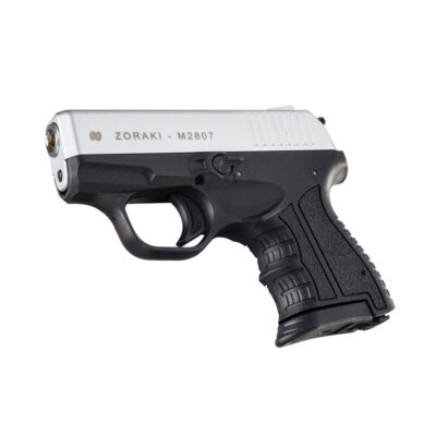 Zoraki M2807 Mat Krom Kurusıkı Ses Tabancası — Fırçalanmış çelik profesyonel görünüm