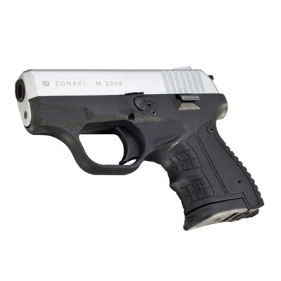 Zoraki M2906 Mat Krom Kurusıkı Ses Tabancası — Fırçalanmış çelik görünümlü modern tasarım