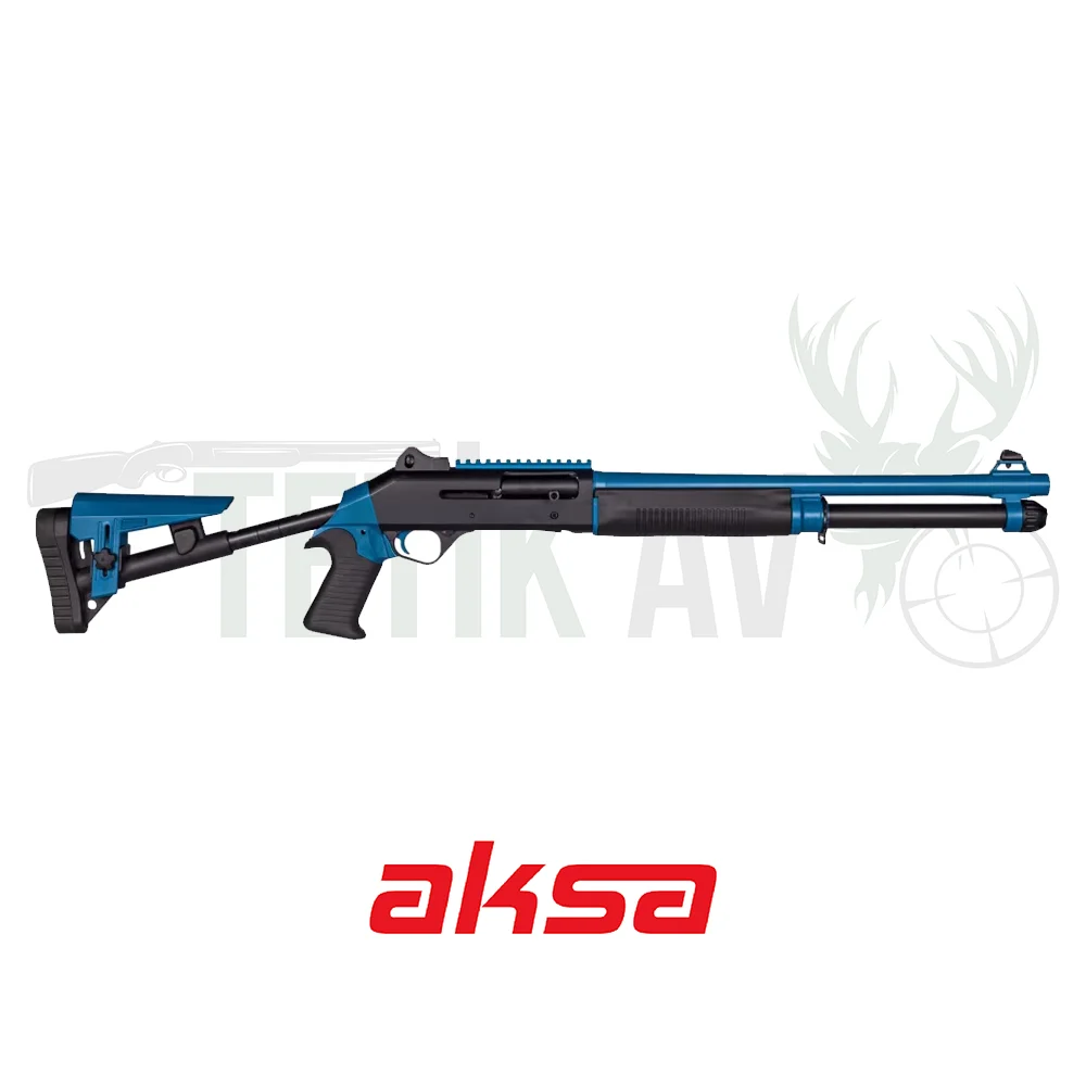 Aksa Crossfire FX-02 Mavi Tüfek Aksa Crossfire Wi FX-02 12 kalibre mavi yarı otomatik taktik av tüfeği.