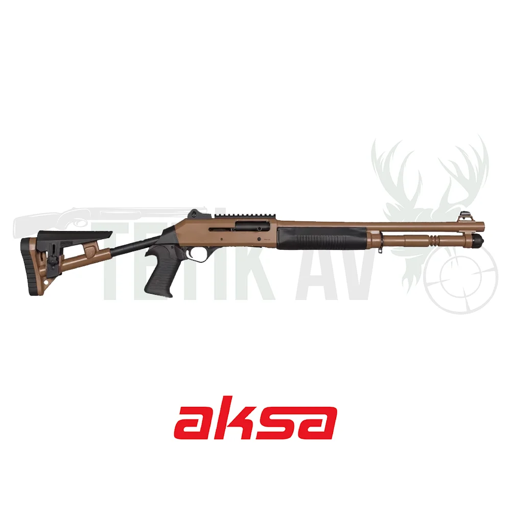 Aksa Crossfire Wi Fx-11 12 kalibre siyah yarı otomatik av tüfeği, taktik ve avcılık için.