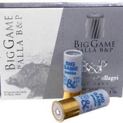 Yüksek tahribatlı B&P Big Game Palla 12 kalibre tek kurşun slug domuz av fişeği.