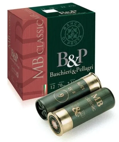 B&P MB Classic 32 gram 12 kalibre yüksek performanslı İtalyan av fişeği modeli.