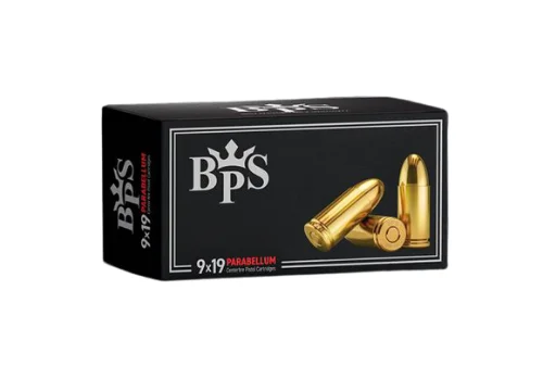 BPS 9x19mm 124 Grain Fişek BPS 9x19mm Parabellum Luger FMJ 124 Grain tabanca fişeği poligon ve taktik eğitim mermisi.