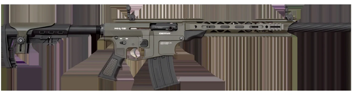 Derya Mk-12 As-103Sf haki renkli, 12 kalibre yarı otomatik şarjörlü taktik av tüfeği.