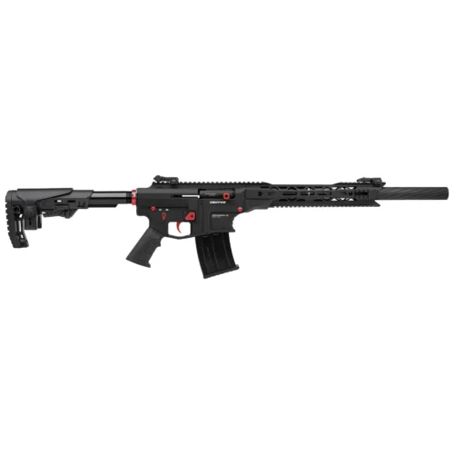 Derya Mk-12 As-104Ps 12 kalibre yarı otomatik şarjörlü taktik av tüfeği siyah kırmızı.
