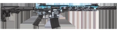 Derya MK-12 AS-108SE 12 Kalibre yarı otomatik şarjörlü taktik av tüfeği mavi beyaz.