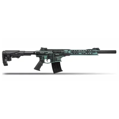 Turkuaz eskitme kaplamalı Derya MK-12 AS-113SE 12 kalibre yarı otomatik şarjörlü av tüfeği.