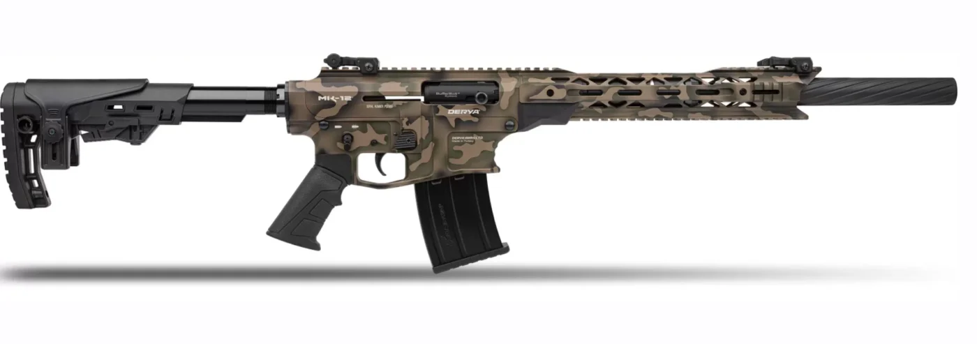 Derya Mk-12 As-154K 12 Kalibre yarı otomatik şarjörlü taktik av tüfeği kamuflaj
