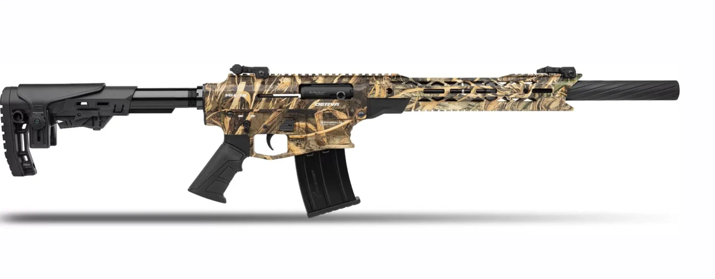Derya Mk-12 As-160K kamuflaj desenli 12 kalibre yarı otomatik şarjörlü av tüfeği.