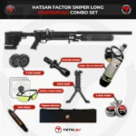 Hatsan Factor Sniper Long PCP havalı tüfek ve scuba tüplü kampanyalı taktik set.