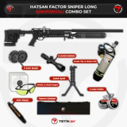 Hatsan Factor Sniper Long PCP havalı tüfek ve scuba tüplü kampanyalı taktik set.