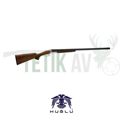 Huğlu 200 A Mini beyaz gövdeli 12 kalibre çifte av tüfeği.