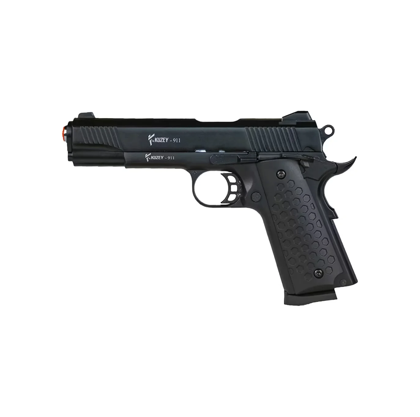Kuzey 911 Siyah 9mm Kurusıkı Kuzey 911 siyah 9mm P.A.K. kurusıkı ses tabancası, 1911 tasarımlı dayanıklı taktik eğitim silahı.