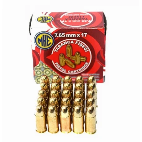 MKE 7.65mm Browning Tabanca Fişeği Orijinal MKE 7.65mm Browning tabanca fişeği, 2026 yeni üretim yüksek performanslı savunma mühimmatı.