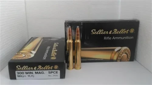 Sellier & Bellot .300 Win Mag SPCE 180 Grain yivli av fişeği.
