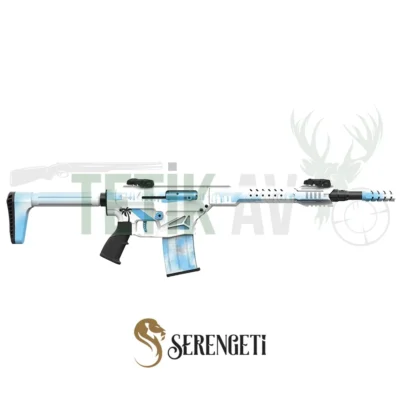 Taktik atış ve avcılık için Serengeti Legion 120 Miami Blue 12 kalibre şarjörlü av tüfeği.
