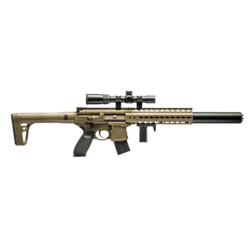 Sig Sauer MCX Gen II yarı otomatik CO2 4.5mm havalı tüfek ve dürbün seti.