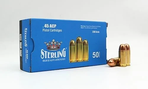 Turaç Sterling 45 ACP FMJ 230 Grain tabanca fişeği ve eğitim mühimmatı.