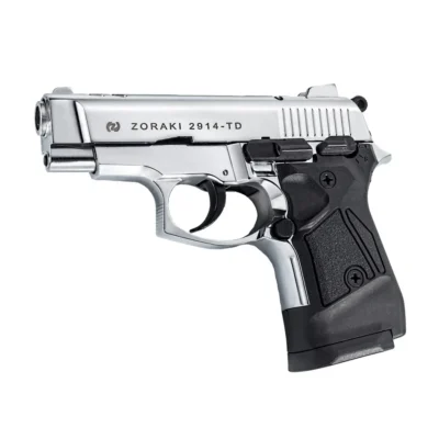 Zoraki 2914 9mm kurusıkı ses tabancası parlak krom taktik model