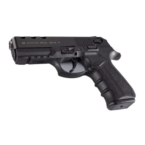 Zoraki 4918 siyah renkli 9mm yarı otomatik kurusıkı ses tabancası.