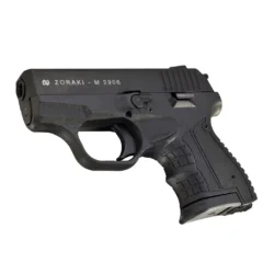 Zoraki M2906 9mm kurusıkı ses tabancası, kompakt tasarımlı, polimer gövdeli yarı otomatik model.