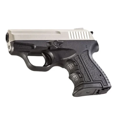 Zoraki M807 kompakt 9mm saten kurusıkı ses tabancası, polimer gövdeli taktik eğitim silahı.