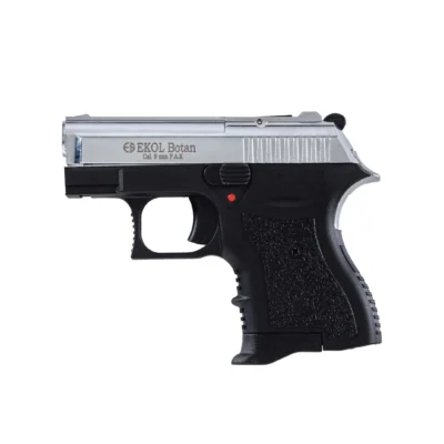 Ekol Botan 9mm mini kurusıkı ses tabancası parlak beyaz modeli, ergonomik cep boy tasarım.