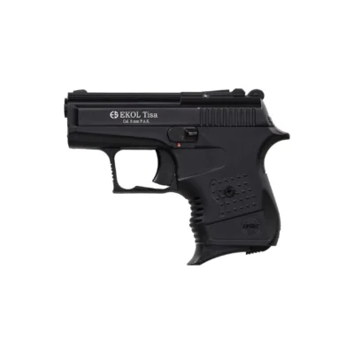 Ekol Tisa 8mm yarı otomatik mini kurusıkı ses tabancası mat siyah varyasyonu.