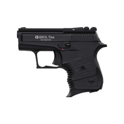 Siyah renkli Ekol Tisa 8mm yarı otomatik mini kurusıkı ses tabancası
