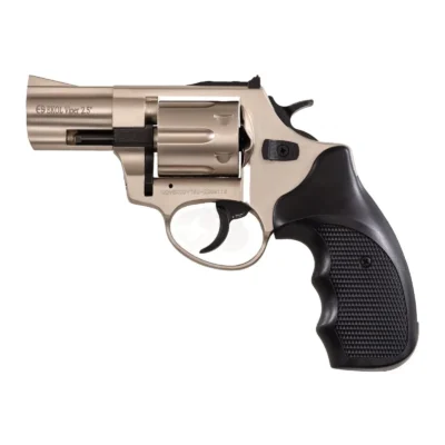 Ekol Viper 2.5 inç 9mm saten toplu kurusıkı ses tabancası, eğitim ve simülasyon amaçlı revolver.