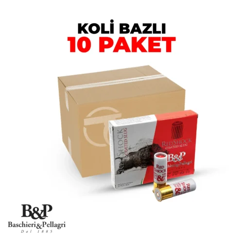 B&P Big Game Palla Red Shock Tek Kurşun 12 Kalibre Koli Bazlı Av Fişekleri