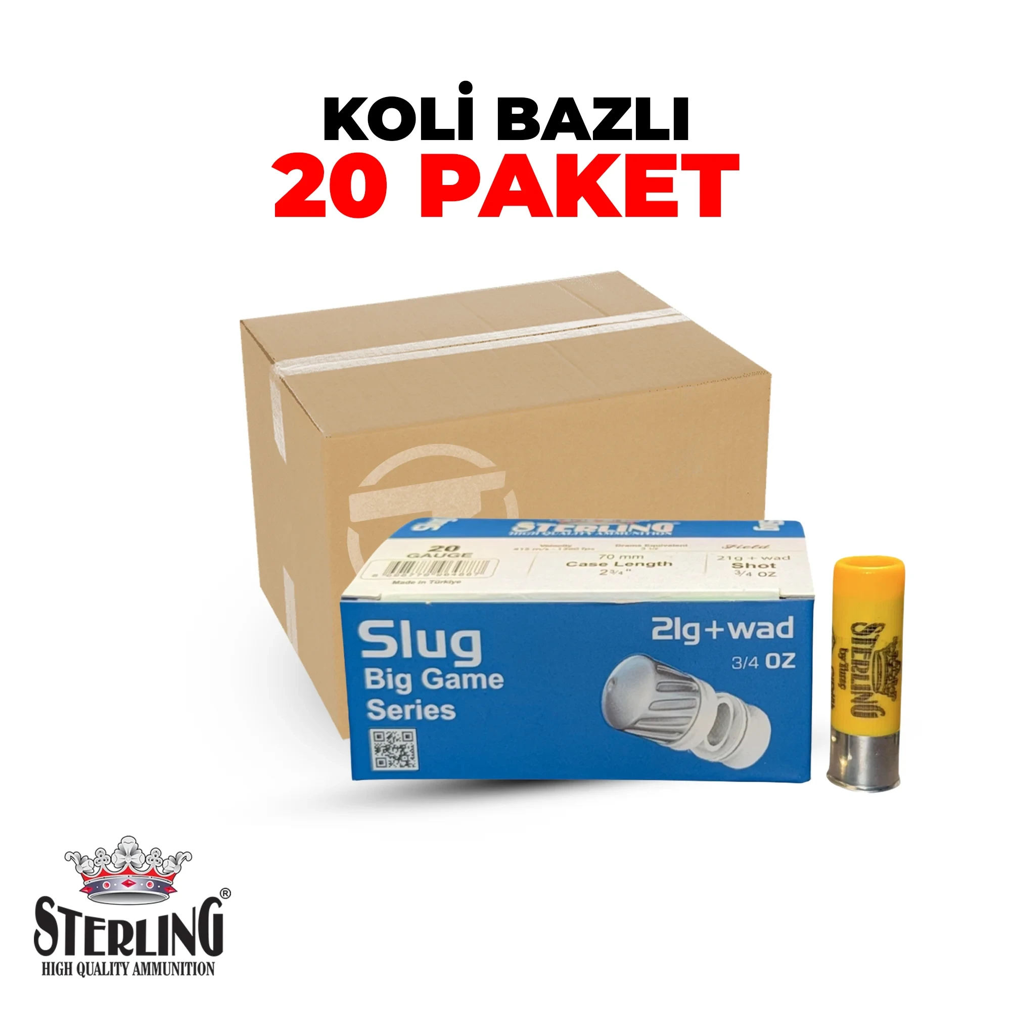 Sterling 20 Cal Tek Kurşun Koli Bazlı Av Fişekleri Sterling 20 Cal Tek Kurşun Koli Bazlı Av Fişekleri