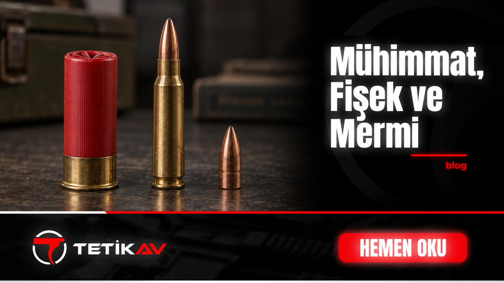 Mühimmat terimleri için av fişeği, fişek ve ayrı mermi çekirdeği örnekleri